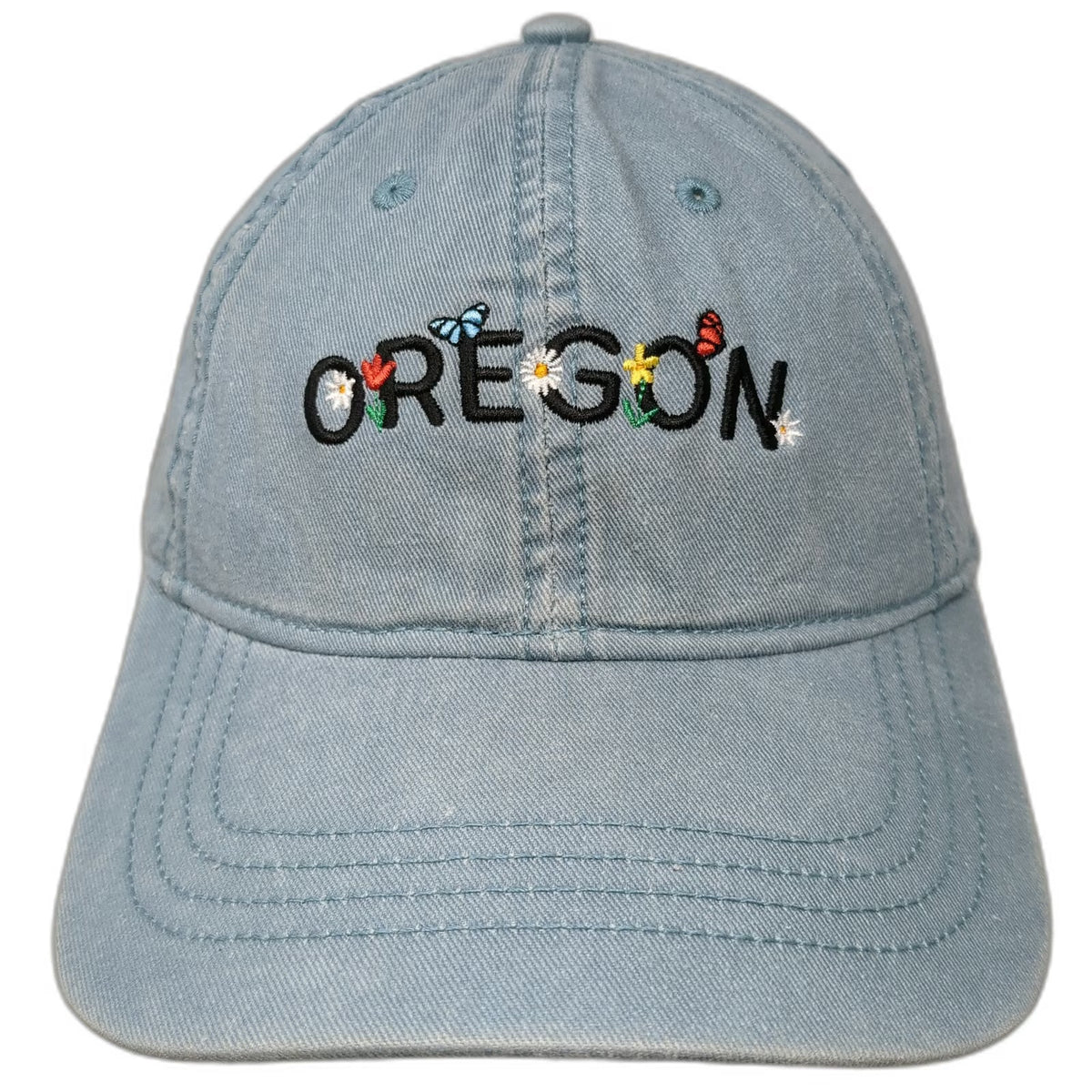 Home Free Baseball Cap Blue One Size Oregon Floral Embroidery Slideback Hat