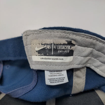 Football Strapback Hat Blue OSFM Embroidered Nike Legacy91 Dri-Fit