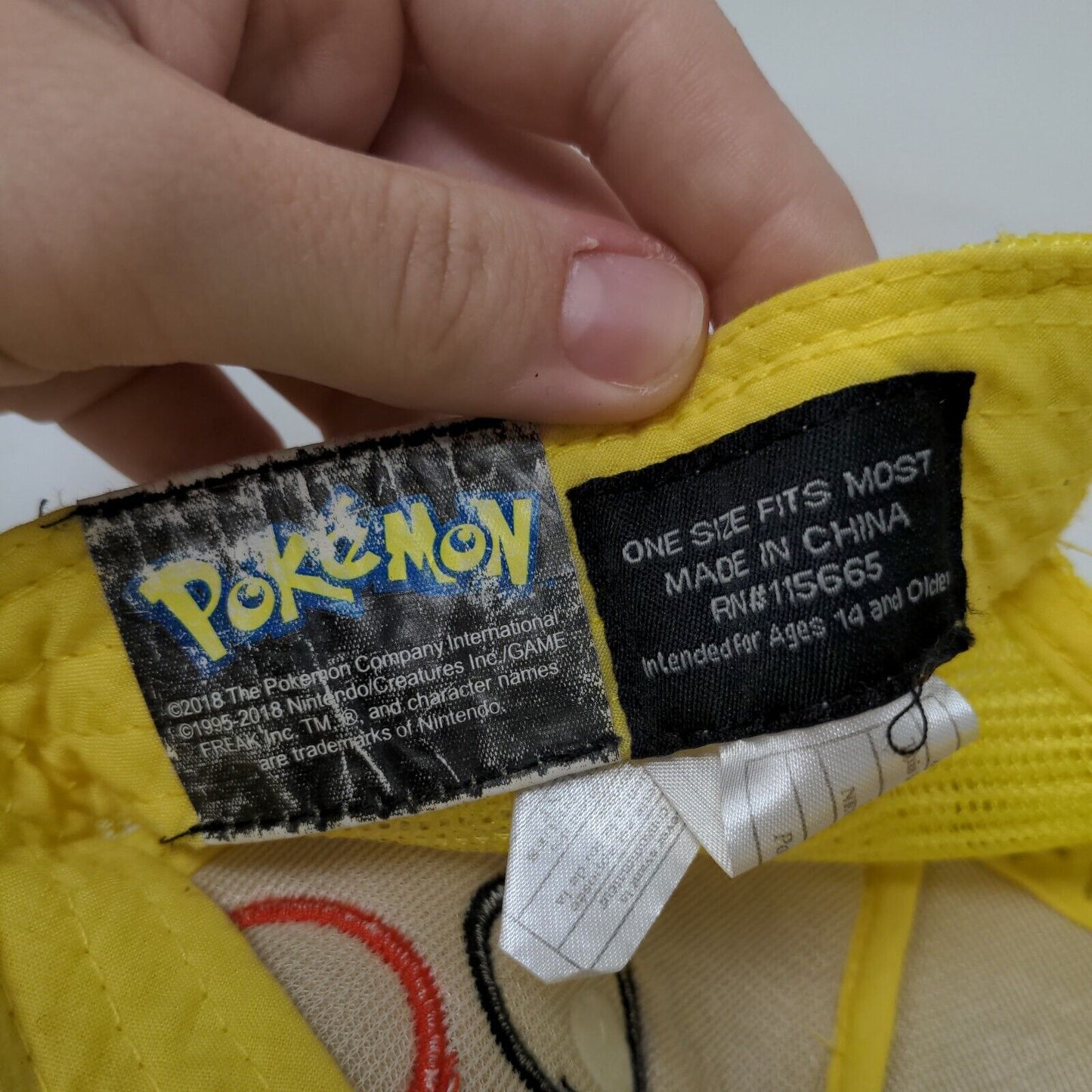 Pokemon Pikachu Ears Snapback Trucker Hat Yellow OSFM Adjustable Embroidered