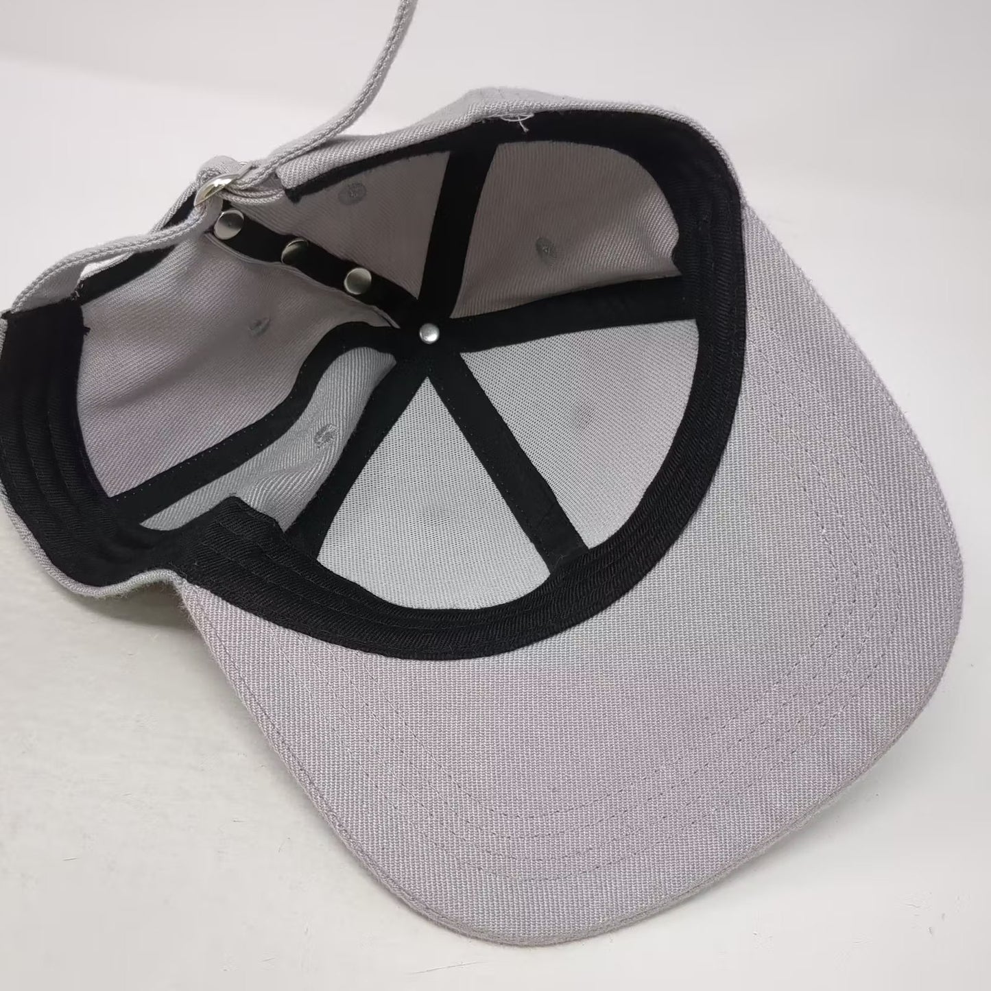Gray Pink Floral Flower Pattern Studded Back Adjustable Baseball Cap Hat OS