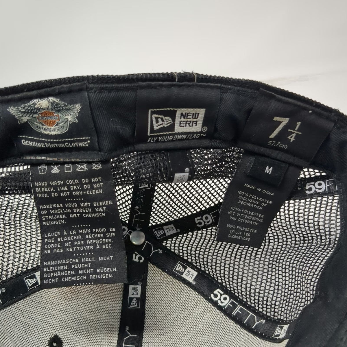 New Era Harley-Davidson Performance Parts Black 7 1/4 Baseball Cap Hat Mesh Back