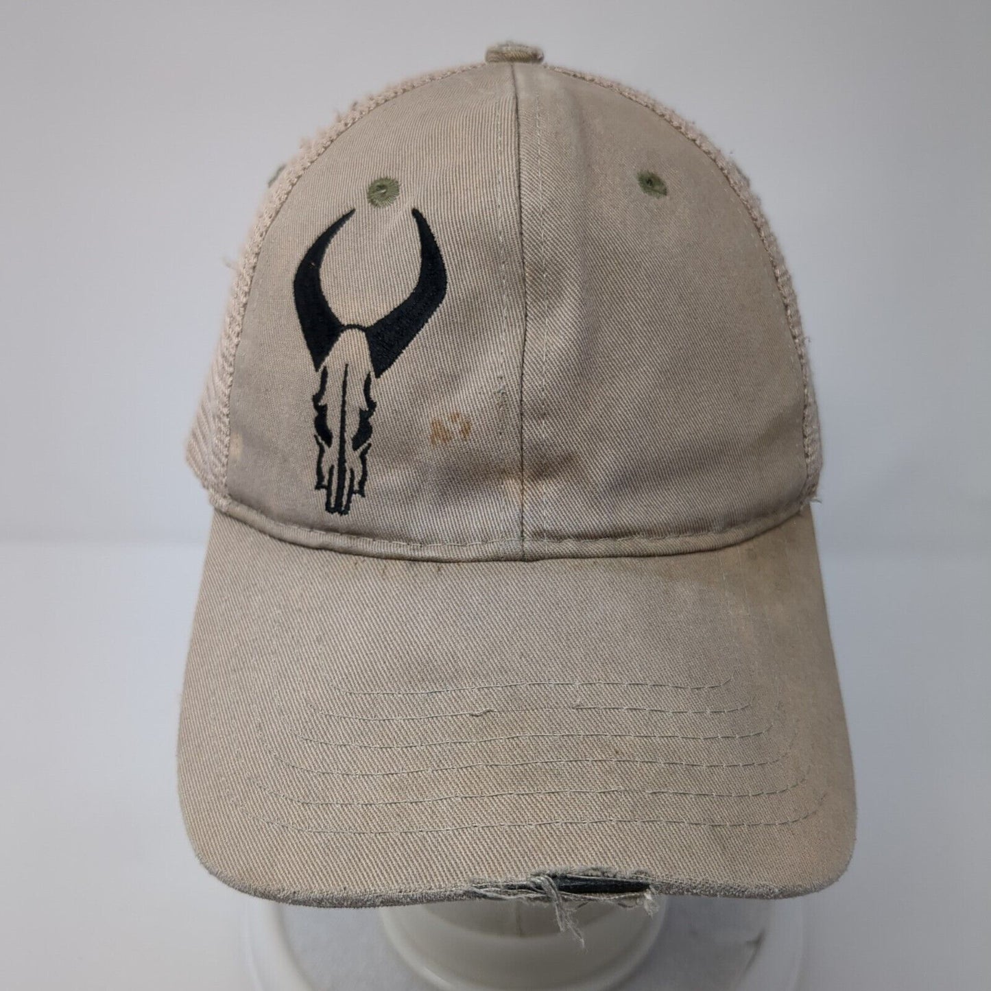 Badlands Snapback Trucker Hat Tan One Size Adjustable Mesh Back Distressed