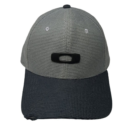 Oakley Baseball Cap Hat Gray Black XL Textured Honeycomb A-Flex Fitted Stretch
