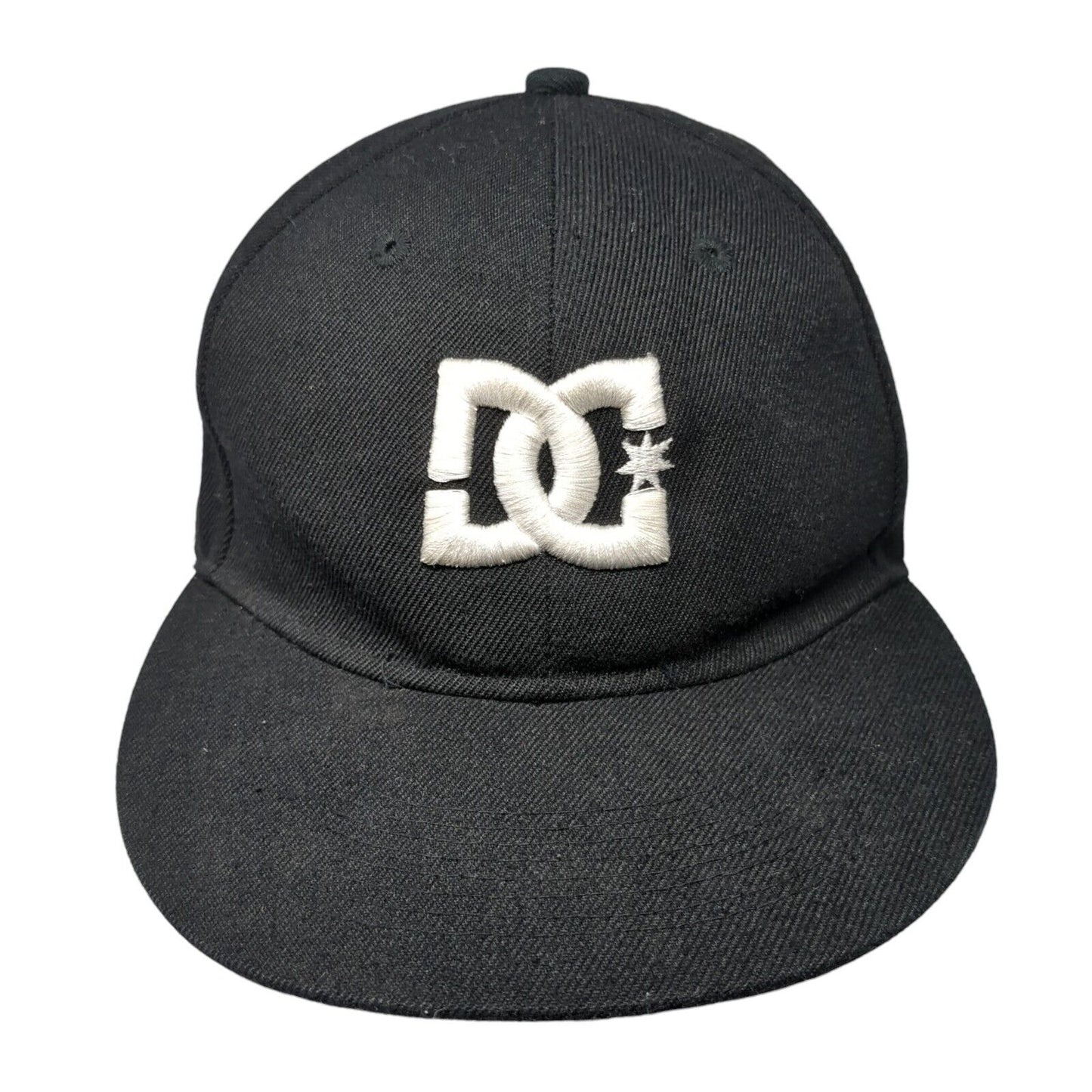 DC Fitted Hat Black 7 1/2 Embroidered Logo Solid Vent Holes L.O.G.R