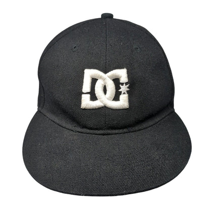 DC Fitted Hat Black 7 1/2 Embroidered Logo Solid Vent Holes L.O.G.R
