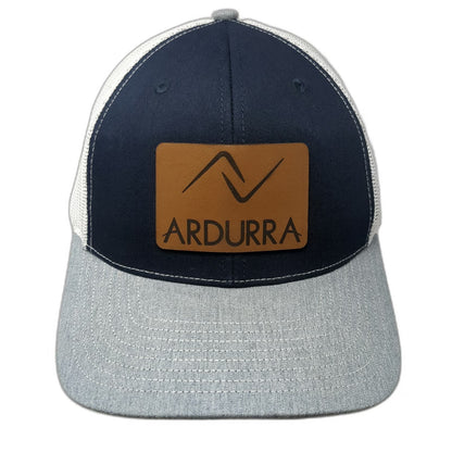 Richardson Trucker Hat Blue Gray White One Size Ardurra Leather Patch Mesh 112