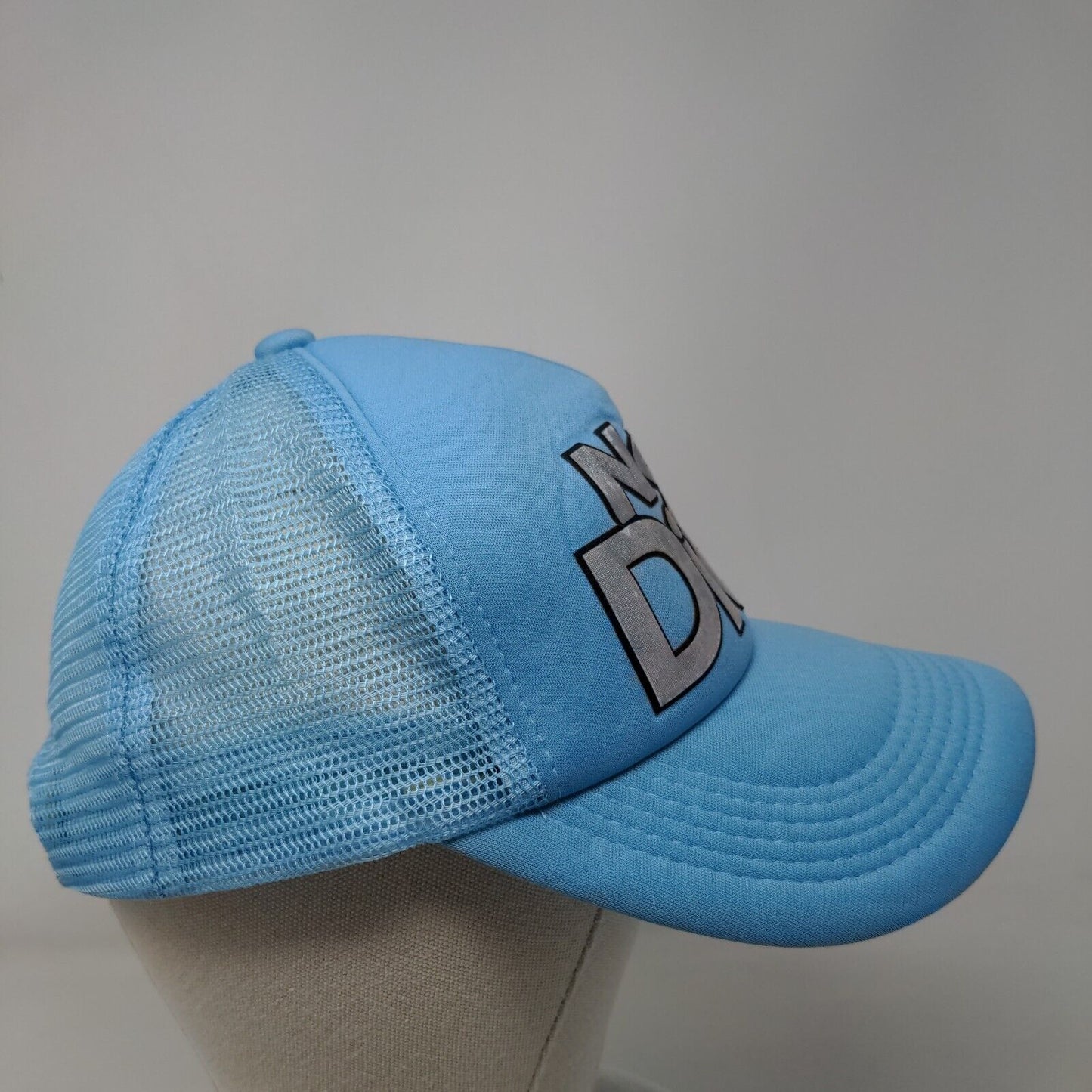 Nadie Como Dios Snapback Mesh Back Trucker Hat Blue One Size Breathable