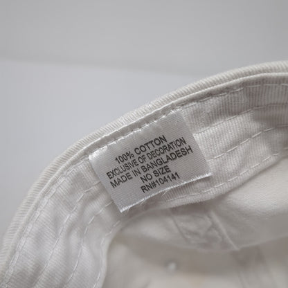 USA Flag Slideback Baseball Cap White One Size Adjustable Embroidered Patriotic