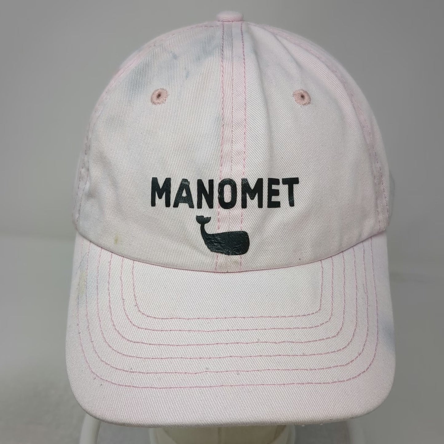 DALIX Manomet Whale Baseball Cap Pink One Size Cotton Slideback Coastal Hat