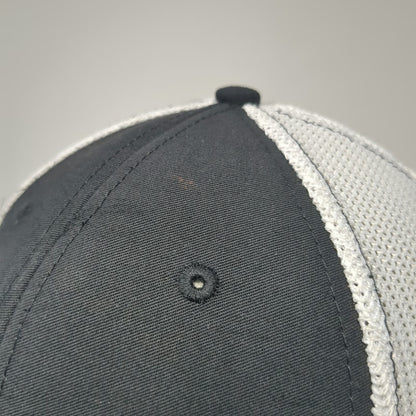 Richardson Baseball Cap Black XL Mesh Stretch Fit Atlas Logo Hat Curved Brim