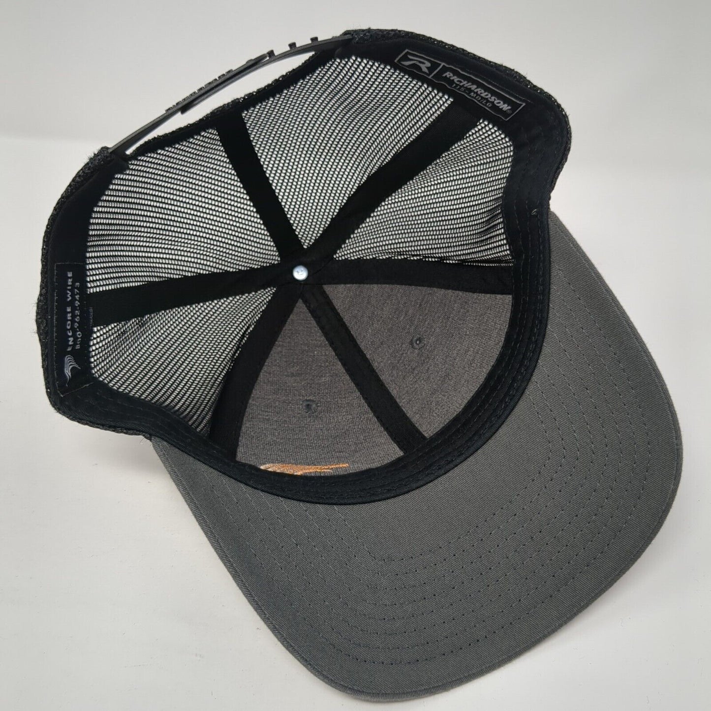 Encore Wire Logo Snapback Mesh Back Trucker Hat Gray M/L Richardson