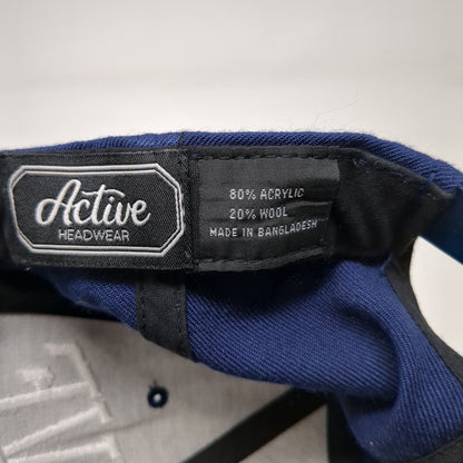 Active Snapback Hat Blue One Size Adjustable Embroidered 6 Panel