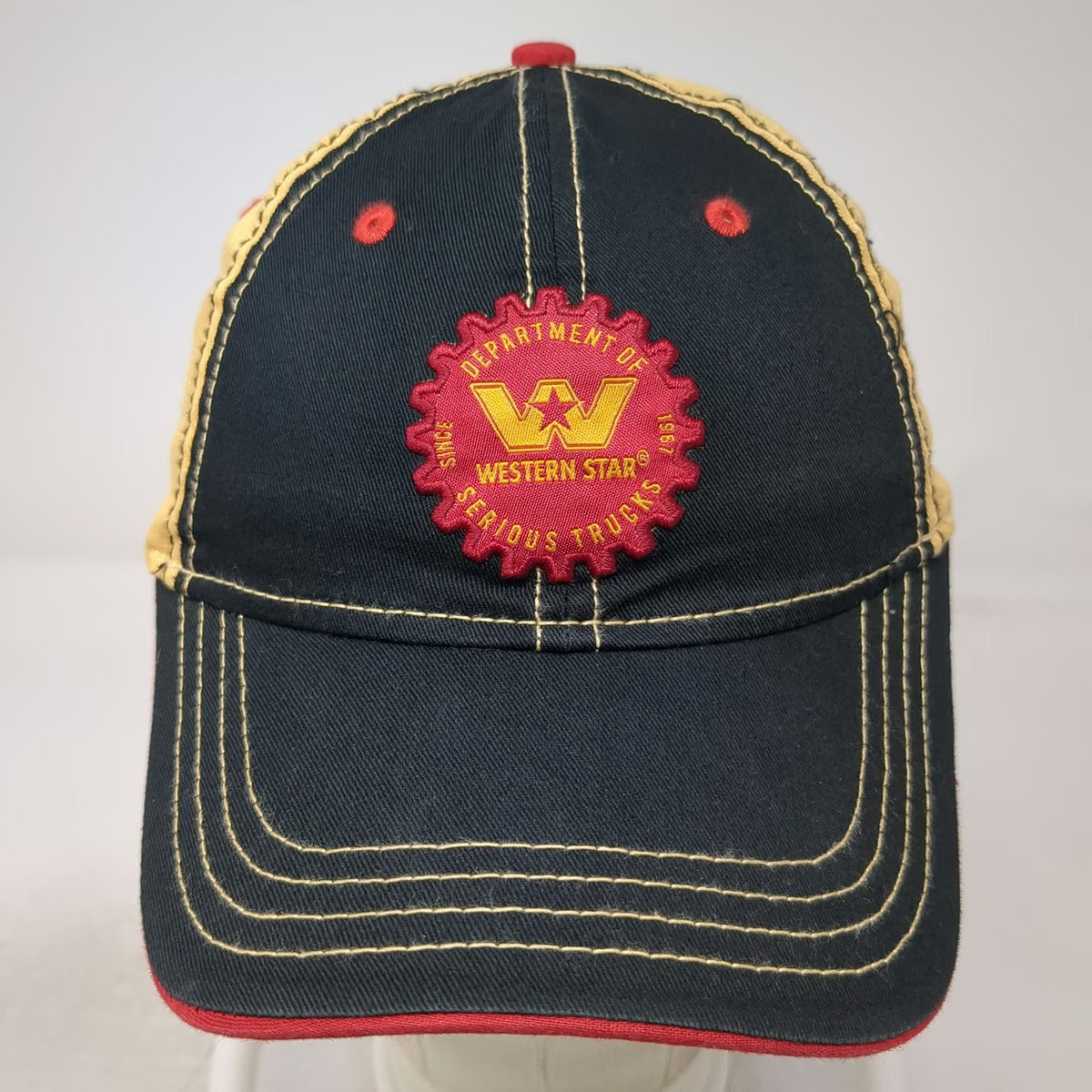 H3 Headwear Western Star Trucks Baseball Cap Black Yellow Red OS Hat Contrast