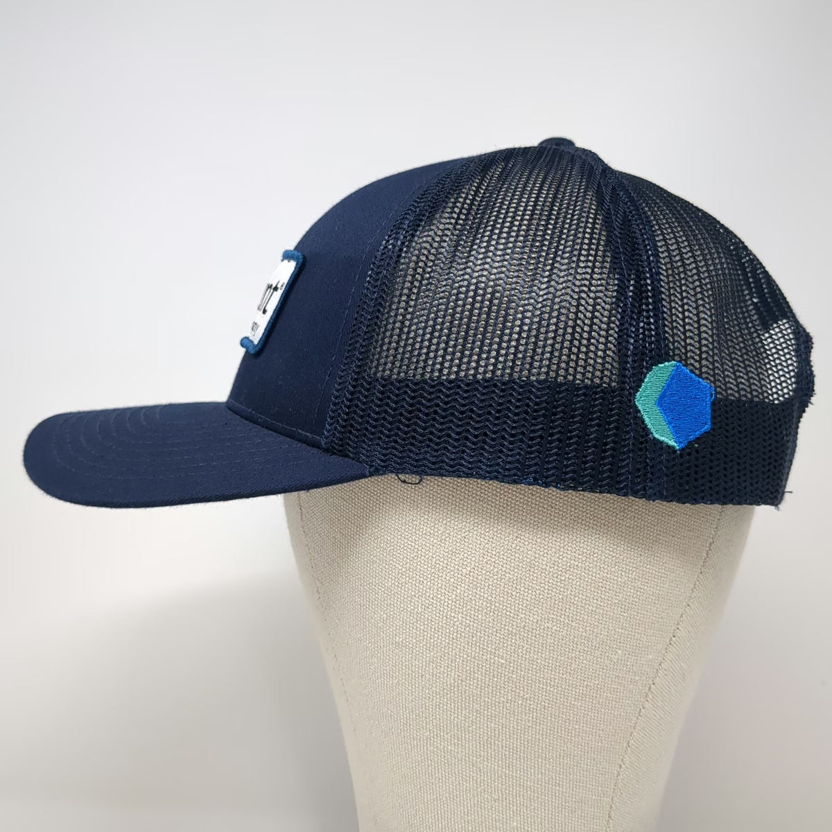 Cap America Trucker Hat Blue One Size Kount Equifax Patch Snapback Mesh Back