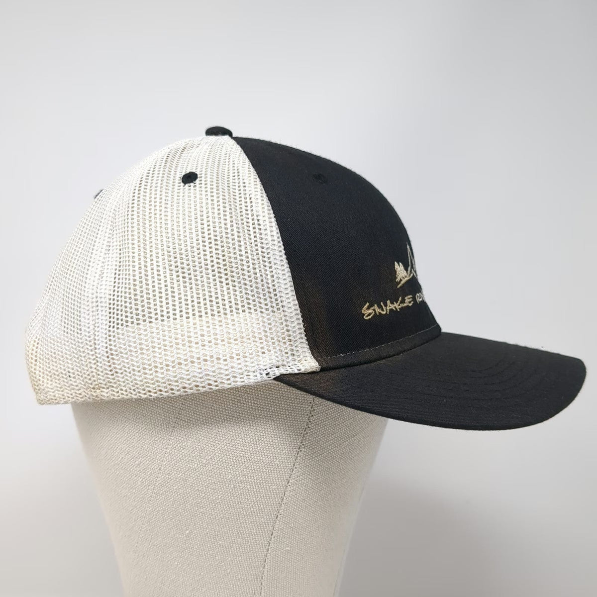 OTTO Trucker Hat Black White One Size Snake River Trailer Co Mountain Snapback