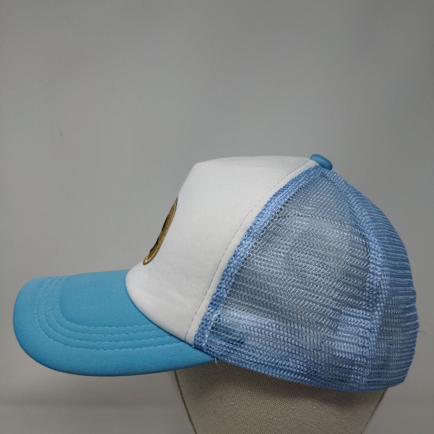 Smiley Emoji Embroidered Snapback Trucker Hat Multicolor One Size Mesh Back