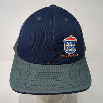 White Satin Feed Products Fitted Baseball Cap Multicolor 8 Mesh Pacific Headwear