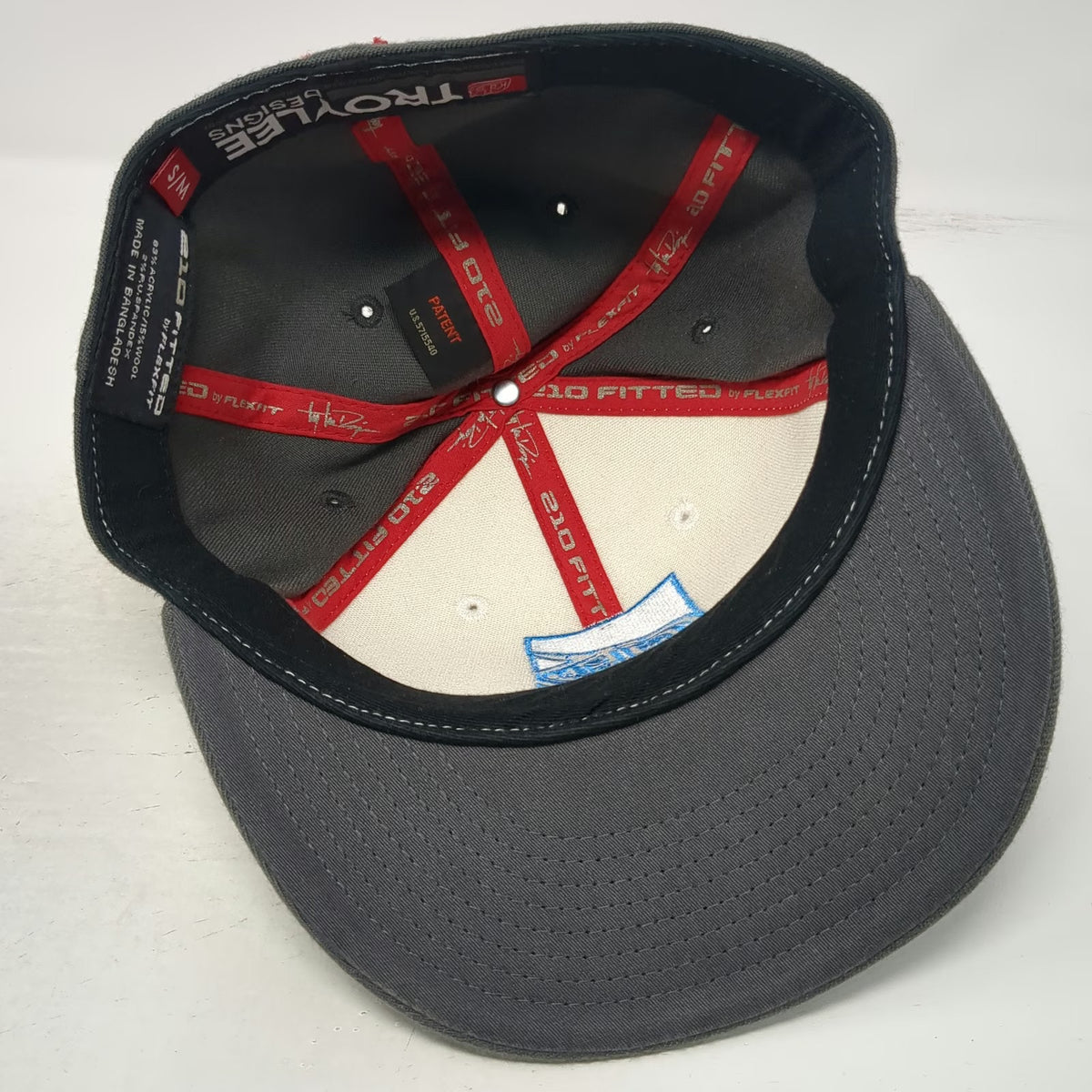 Troy Lee Designs Baseball Cap Gray M Flexfit 210 Fitted TLD Logo Moto MX Hat