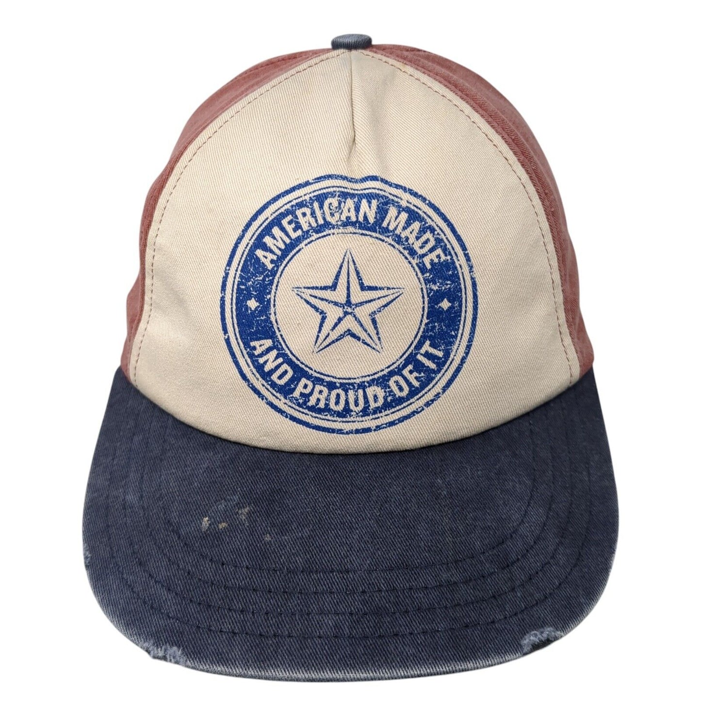 American Made And Proud Of It Slideback Hat Multi One Size Leather Strap