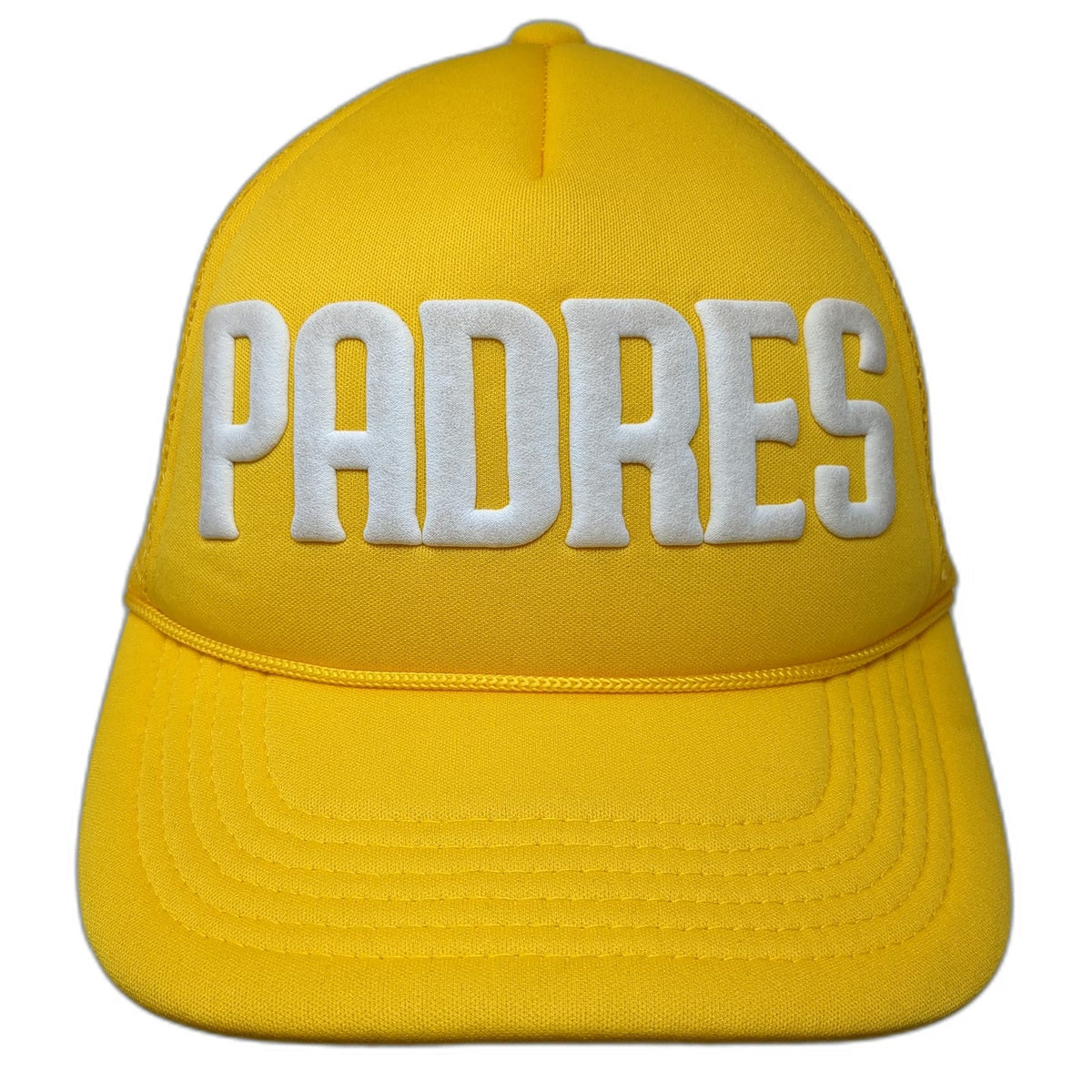 San Diego Padres MLB Melonwear Trucker Hat Yellow One Size Sycuan Patch Mesh