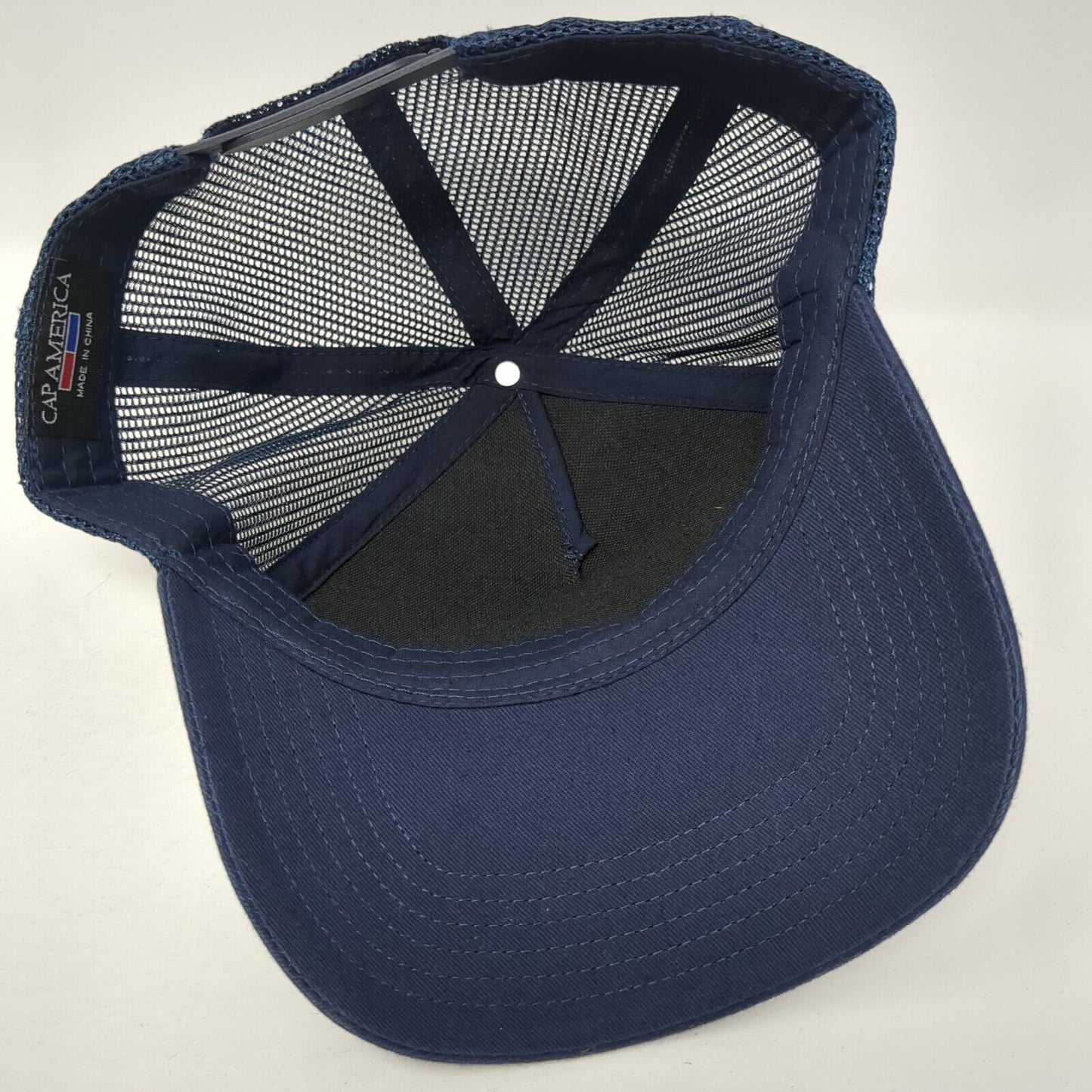 Cap America Snapback Mesh Back Trucker Hat Blue One Size Fire Pizza