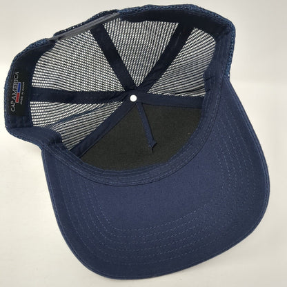 Cap America Snapback Mesh Back Trucker Hat Blue One Size Fire Pizza