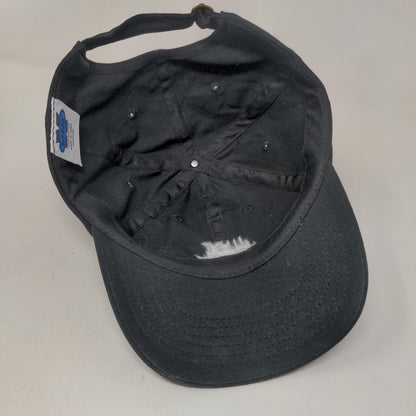 Just Drunk Slideback Hat Black One Size Adjustable Embroidered Cotton Big X