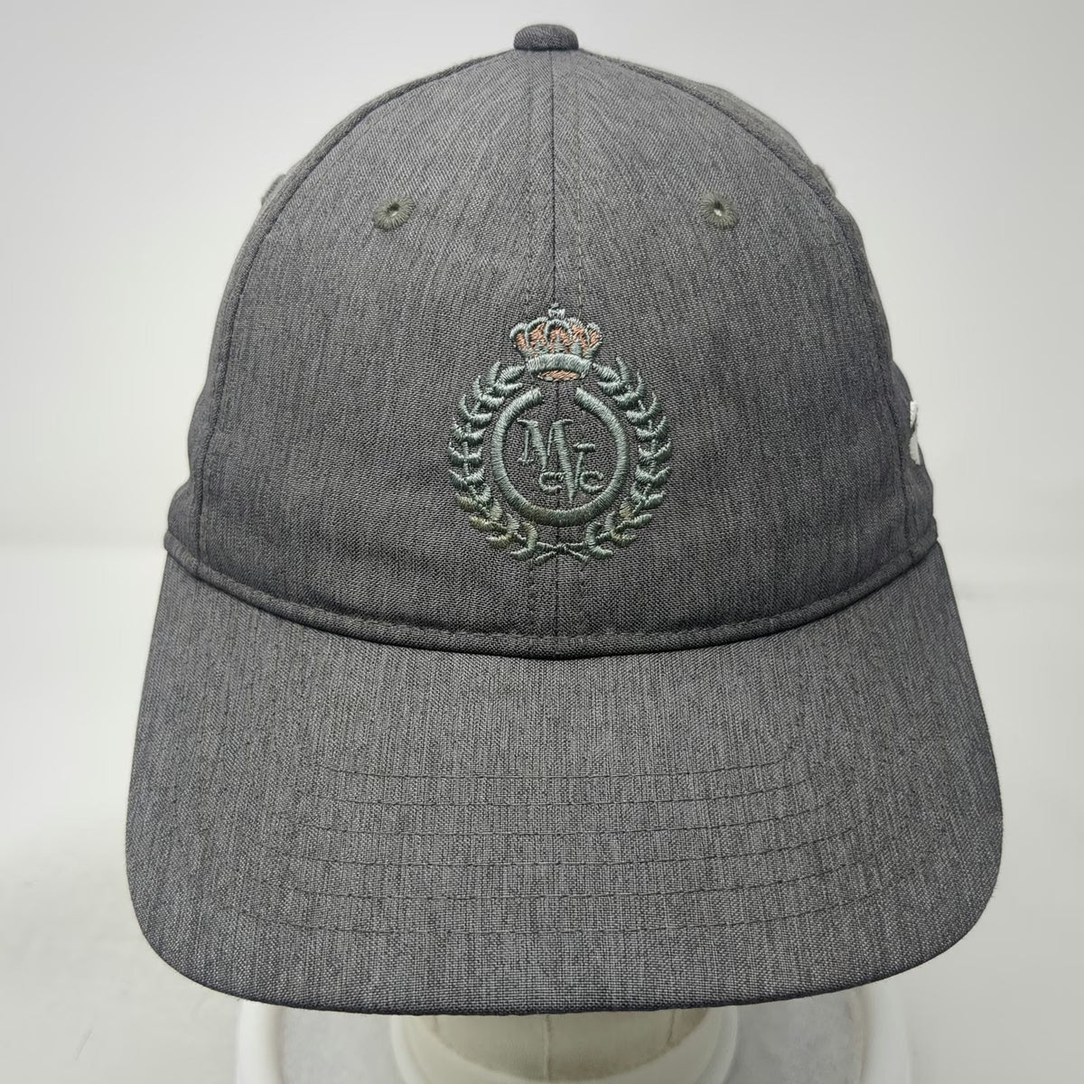 TaylorMade Baseball Cap Gray OSFM MVC Crest Logo Polyester Slideback Golf Hat