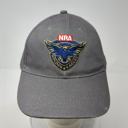 NRA Golden Eagles Strapback Hat Gray One Size Adjustable Embroidered 6 Panel