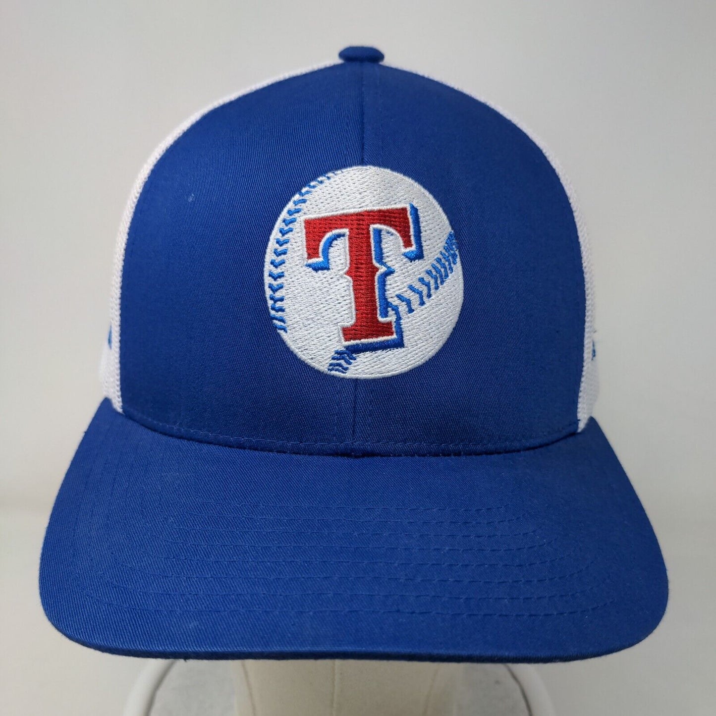 Pacific Headwear Men's Snapback Hat Blue Embroidered Texas Rangers Logo