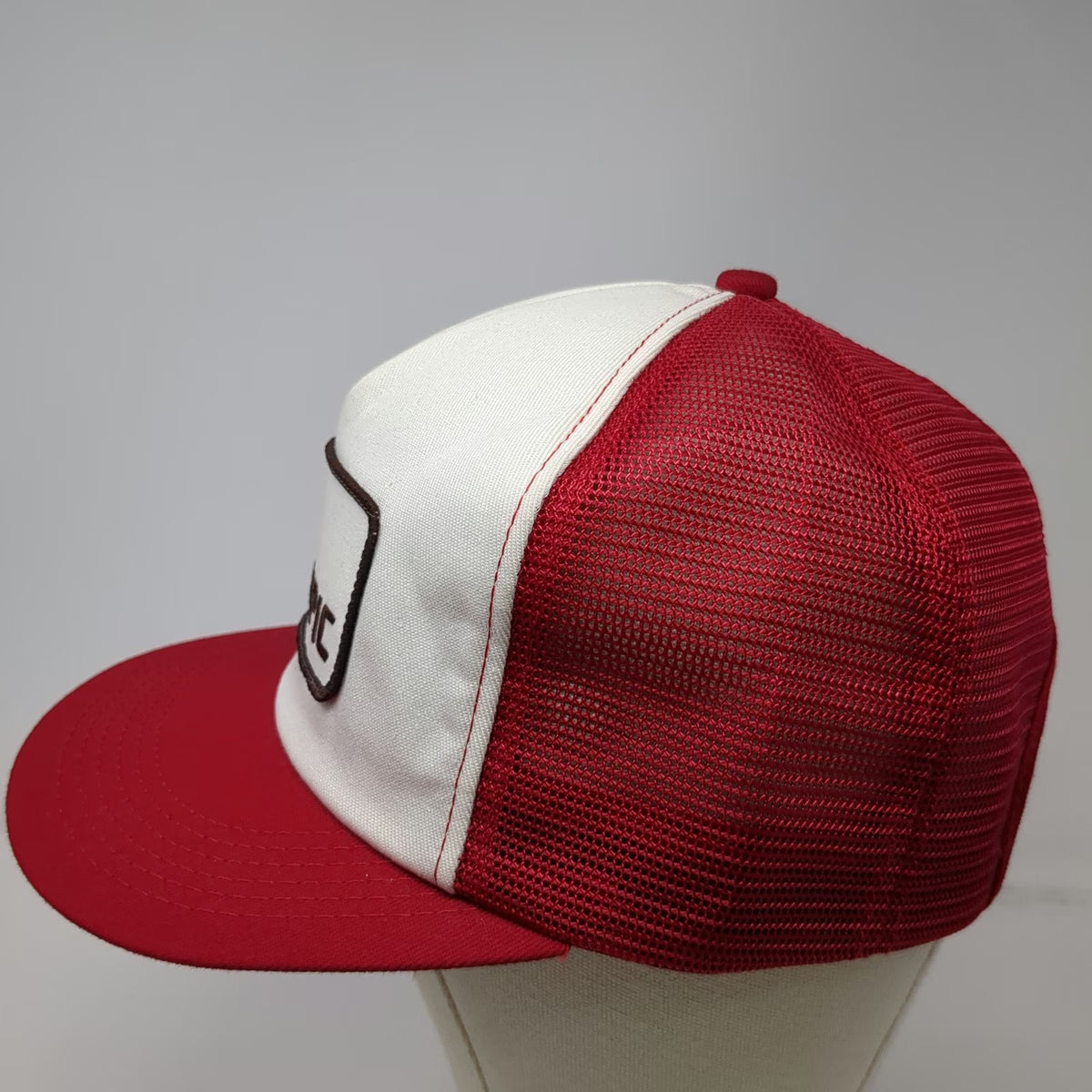 K-Brand Trucker Hat Red White One Size Olympic Paint Torch Patch Mesh Snapback