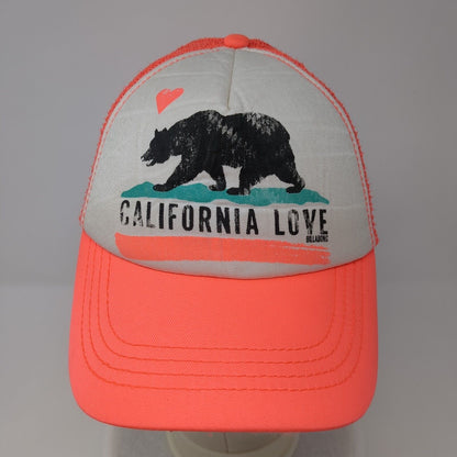 California Love Bear Trucker Hat Pink One Size Mesh Back Billabong