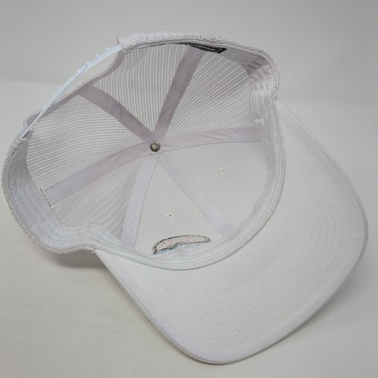 Richardson Snapback Trucker Hat White One Size Embroidered Logo Mesh Back