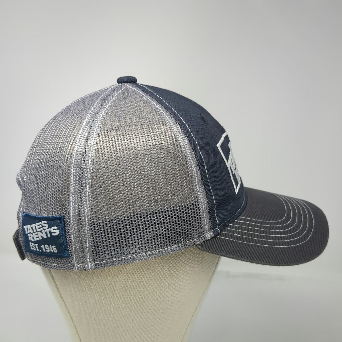 ITB Caps Tates Rents Baseball Cap Gray One Size Mesh Strapback Hat Boise Idaho