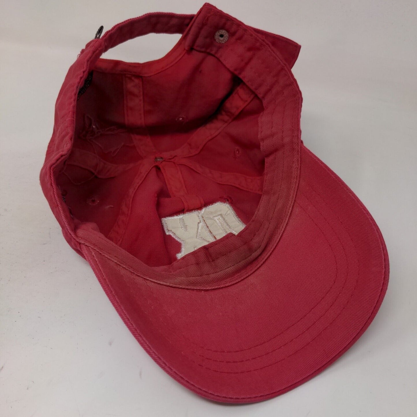 J. America Men's Slideback Hat Red OSFA Embroidered Oxford The Masthead Logo