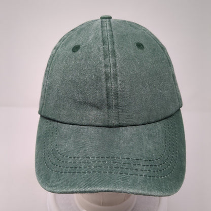 HR Ponytail Slideback Hat Green One Size Adjustable Vented Holes 6 Panel Blank