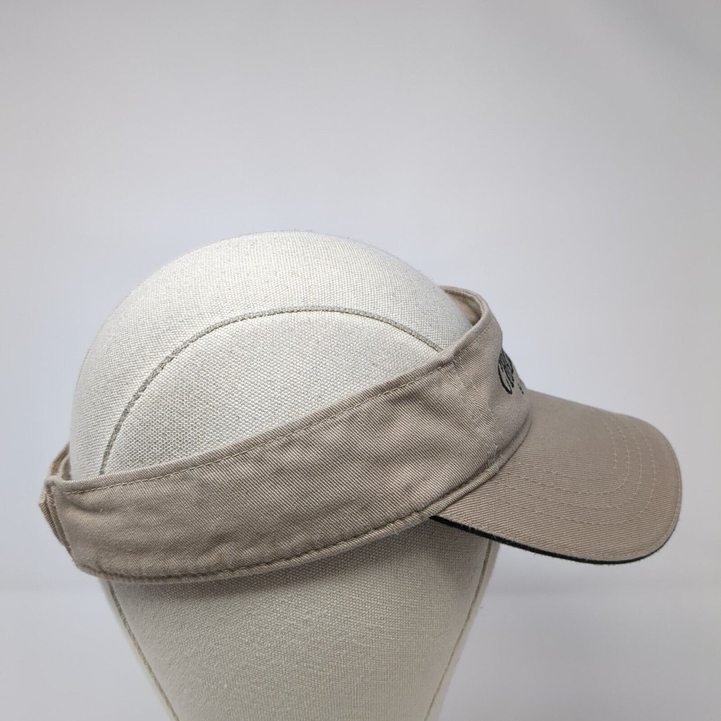 Challenger School Strapback Sun Visor Hat Tan One Size Adjustable Embroidered