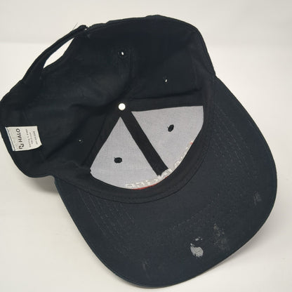 Grainger Strapback Hat Black One Size Adjustable Embroidered Halo
