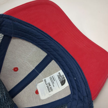 The North Face Trucker Hat Red Blue One Size American Flag Patch Snapback