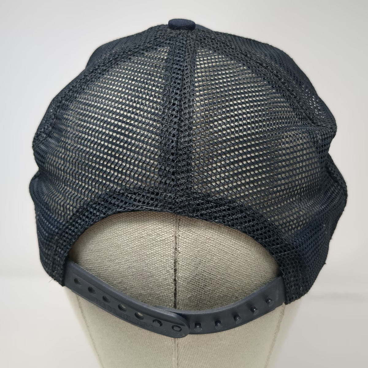 North Star Trucker Hat Blue Mesh Back Snapback Made in USA Blank Vintage