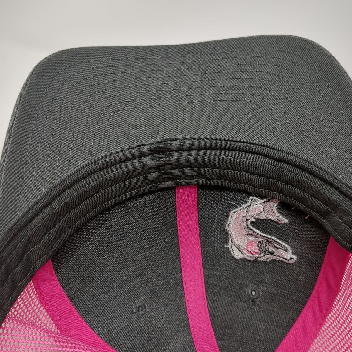 Richardson Trucker Hat Gray Pink One Size Sockeye Brewing Fish Logo 112 Mesh
