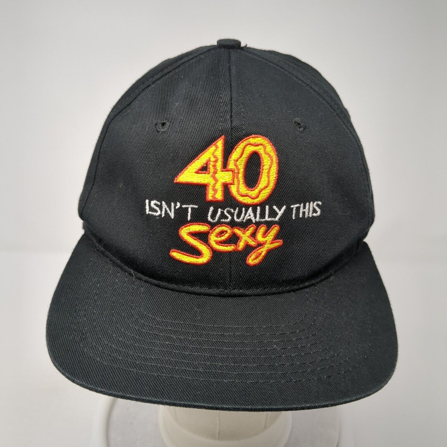 40 Isn't Usually This Sexy Snapback Hat Black OS Adjustable Embroidered Shoebox