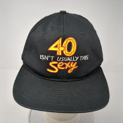 40 Isn't Usually This Sexy Snapback Hat Black OS Adjustable Embroidered Shoebox