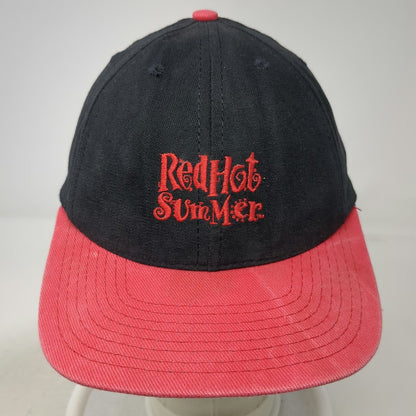 Black Snapback Hat One Size Red Hot Summer Coca-Cola Logo Cotton Made in USA