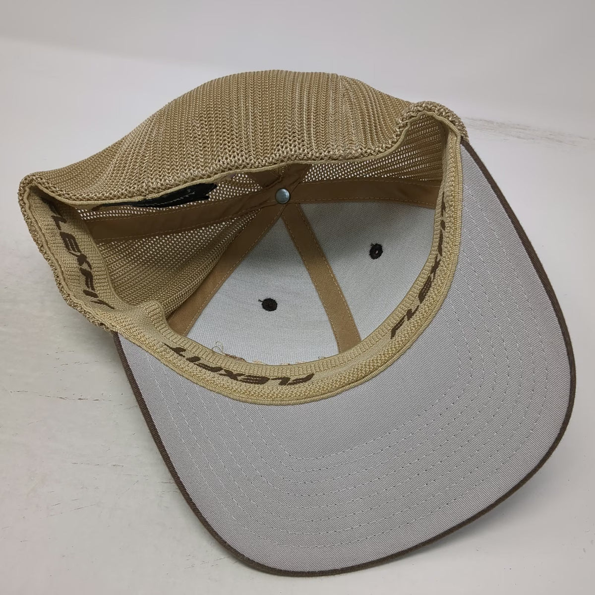 Port Authority Brown M Baseball Cap Hat Mesh Back Flexfit YMC Mechanical Logo