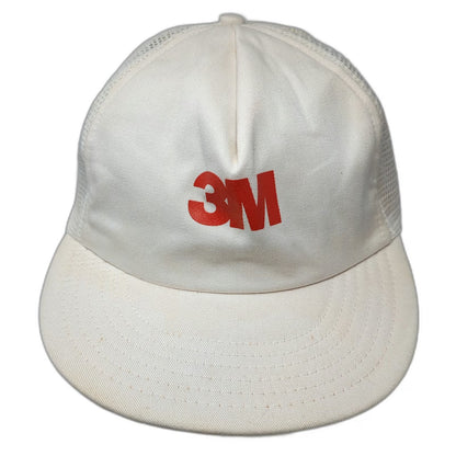 3M Trucker Hat White Mesh Back Snapback Made in USA 5 Panel Foam Logo Vintage