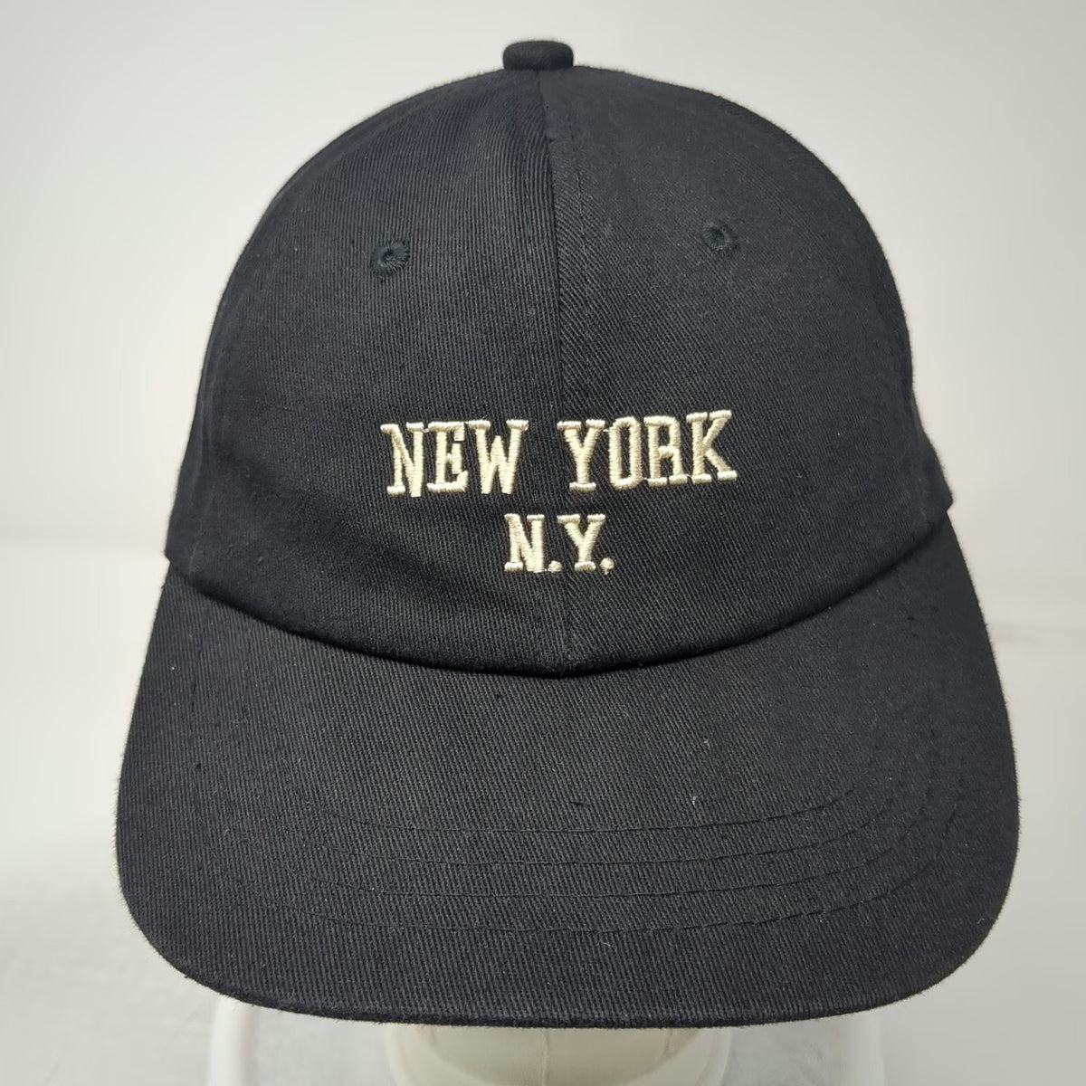 X.Y.F Baseball Cap Black One Size New York N.Y. Embroidered Cotton Slideback Hat