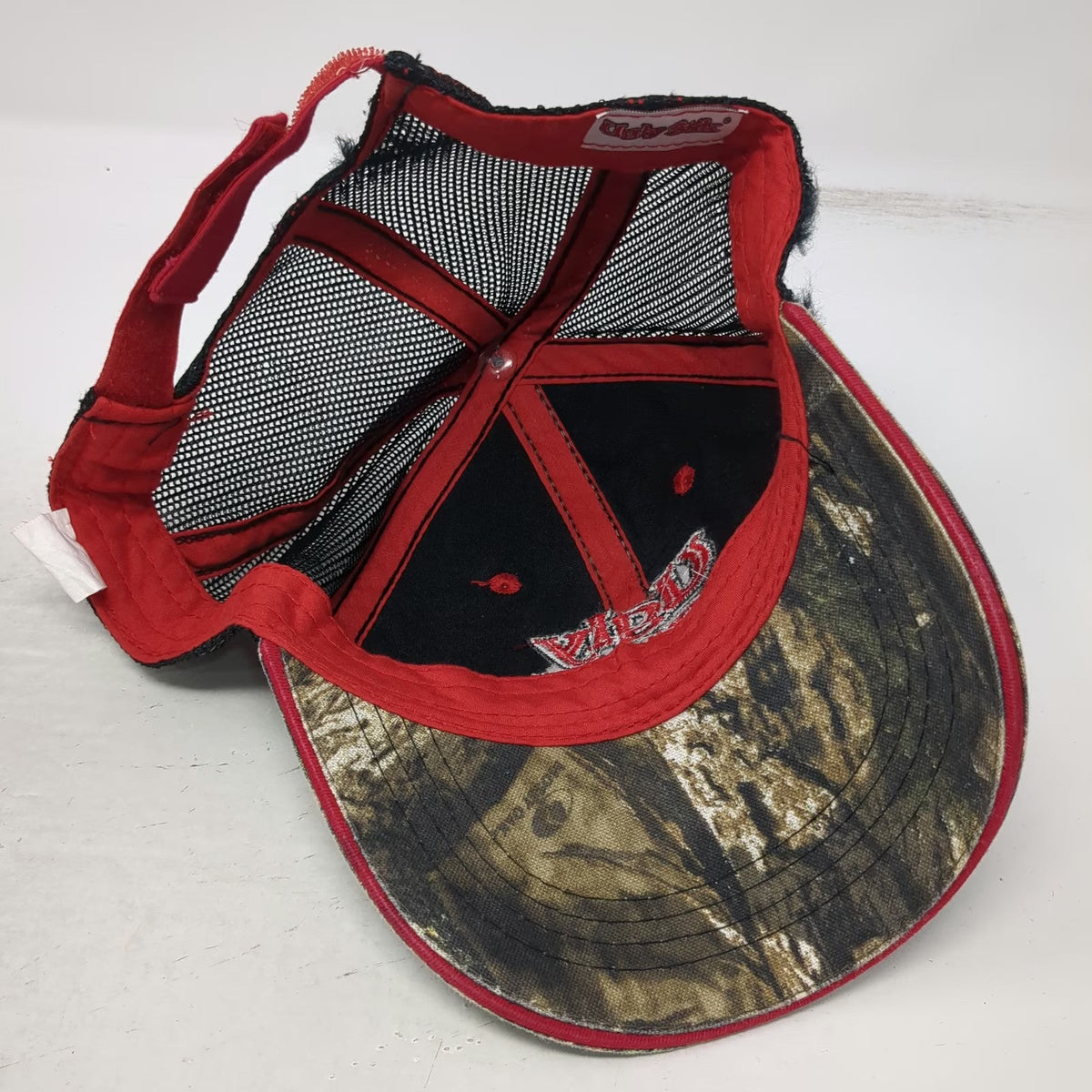 Ugly Stik Baseball Cap Green One Size Camo Mesh Back Red Logo Fishing Gear Hat