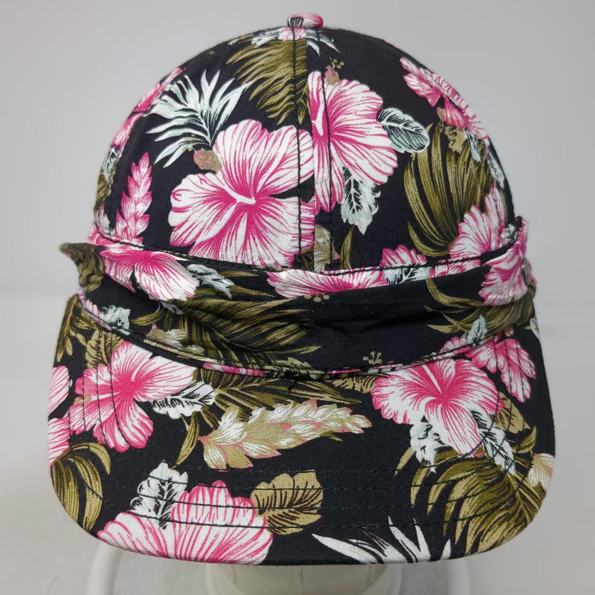 pistil Baseball Cap Black One Size Tropical Floral Hibiscus Print Hat Cotton