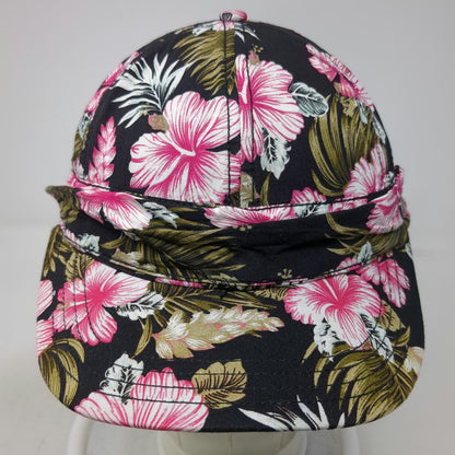 pistil Baseball Cap Black One Size Tropical Floral Hibiscus Print Hat Cotton